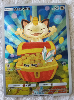 ~ Pocket Pokemon Meowth Pay Day Illustration Immersive Textured Art Card HOLO 2 - Image 1