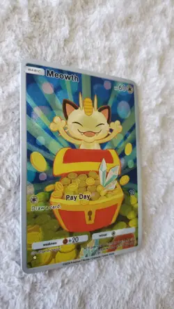 ~ Pocket Pokemon Meowth Pay Day Illustration Immersive Textured Art Card HOLO 2 - Image 2