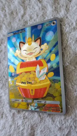 ~ Pocket Pokemon Meowth Pay Day Illustration Immersive Textured Art Card HOLO 2 - Image 3
