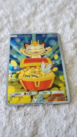 ~ Pocket Pokemon Meowth Pay Day Illustration Immersive Textured Art Card HOLO 2 - Image 4