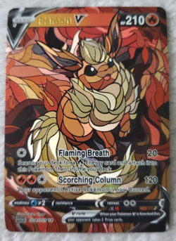 Pokemon Stained Glass Mosaic Flareon V Illustration Immersive Art Card Textured - Image 1