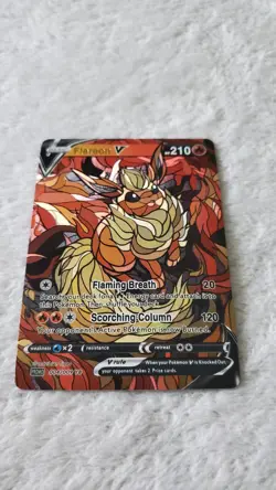 Pokemon Stained Glass Mosaic Flareon V Illustration Immersive Art Card Textured - Image 2