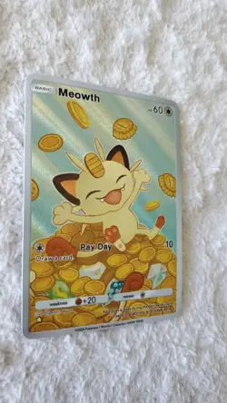 ~ Pocket Pokemon Meowth Pay Day Illustration Immersive Textured Art Card HOLO ~ - Image 2