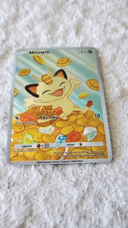 ~ Pocket Pokemon Meowth Pay Day Illustration Immersive Textured Art Card HOLO ~ - Image 4