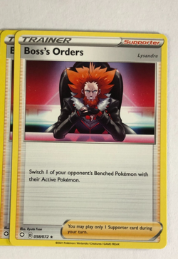 Pokemon Card Shining Fates 2x Playset Boss's Orders 058/072 NM - Image 1
