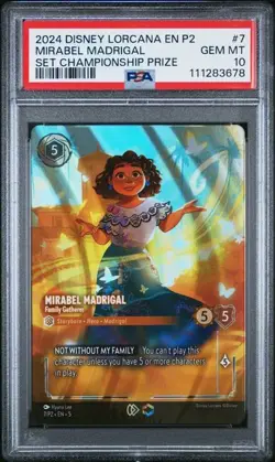 PSA 10 Mirabel Madrigal (Set Championship Prize) EN 7/P2 Holo Lorcana Card B27 - Image 1