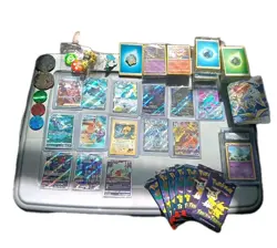 Huge Pokemon Card Lot VMAX/EX/SR,CHR HOLO RARES, STARTER DECKS,PINS, COINS,SLAB - Image 1