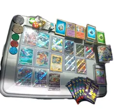 Huge Pokemon Card Lot VMAX/EX/SR,CHR HOLO RARES, STARTER DECKS,PINS, COINS,SLAB - Image 2