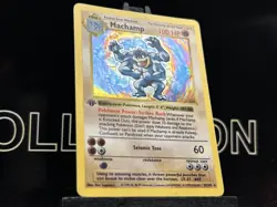 (Shadowless) 1st edition Pokemon MACHAMP Card BASE Set 8/102 Holo Rare MP - Image 4