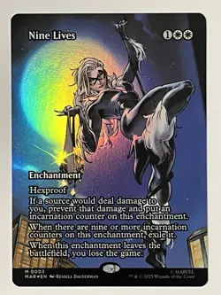 Nine Lives Borderless 0003 Marvel Universe Eternal-Legal Spider-Man Foil MTG NM - Image 1