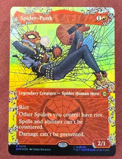 Magic MTG Marvel's Spider-Man Spider-Punk Borderless R0210 Foil SPM - Image 1