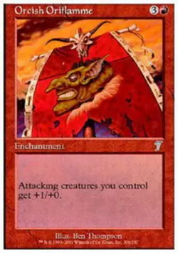 MTG-4x-Light Play, English-Orcish Oriflamme-Seventh Edition - Image 1