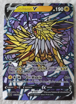 Pokemon Stained Glass Mosaic Jolteon V Illustration Immersive Art Card Textured - Image 1