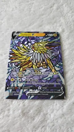 Pokemon Stained Glass Mosaic Jolteon V Illustration Immersive Art Card Textured - Image 2
