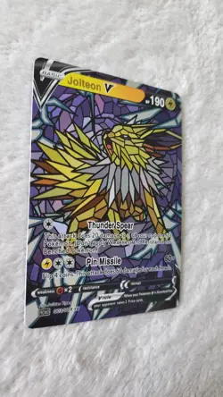Pokemon Stained Glass Mosaic Jolteon V Illustration Immersive Art Card Textured - Image 3