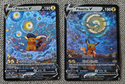 ART CARDS Pokemon Pikachu V Starry Night Van Goh Illustration Immersive Textured - Image 1