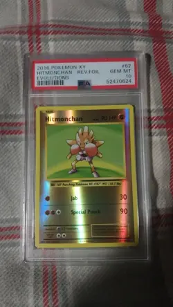 Pokemon XY Evolutions Hitmonchan Reverse Holo PSA 10 Gem MT - Image 1