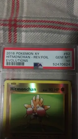 Pokemon XY Evolutions Hitmonchan Reverse Holo PSA 10 Gem MT - Image 3