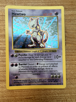Mewtwo 10/102 Shadowless 1999 Pokemon TCG Base Set Holo Rare - Moderately Played - Image 1