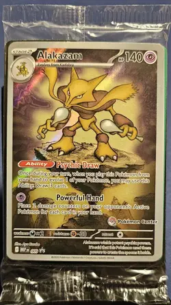 Pokemon Mega Evolutions Pokemon Center Stamped Alakazam 009 ETB Promo Sealed - Image 1