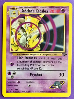 💥 Pokemon *Sabrina's Kadabra* 58/132 Gym Challenge 💥 Englisch - Image 1