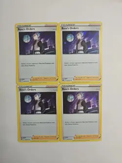 Pokemon 4x Boss's Orders Cyrus 132/172 Brilliant Stars COSMOS FOIL PROMO - NM - Image 1