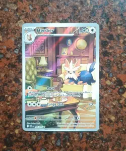Herdier 155/086 White Flare Illustration Rare Nm-M condition Pokemon Tcg - Image 1
