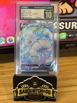 Pokemon TCG CGC Pristine 10 Alolan Vulpix 173/195 Ultra Rare Silver Tempest - Image 1