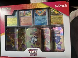 READ DESCRIPTION Pokemon TCG Scarlet & Violet 151 Mini Tins Costco Sealed 5-Pack - Image 3
