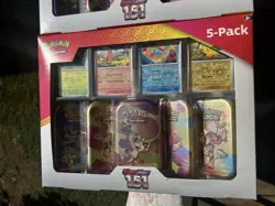 READ DESCRIPTION Pokemon TCG Scarlet & Violet 151 Mini Tins Costco Sealed 5-Pack - Image 4