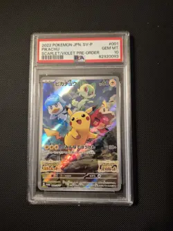 Pokemon Pikachu TCG PSA10 Promo Card 001/Sv-p Scarlet & Violet Japanese - Image 1