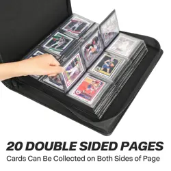 9 Pocket TopLoader Binder Holds 360 3”x4” Toploader Hard Cases Sleeves Card C... - Image 5