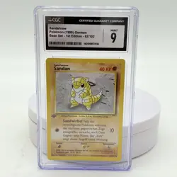 Pokemon Sandshrew 62/102 Base Set 1st Edition German 1999 CGC Mint 9.5 Card - Image 1