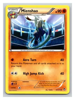 Mienshao 57/111 Furious Fists Uncommon Pokemon Card PP6 - Image 1