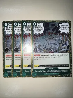 One Piece TCG Card X4 Playset OP05-037 Because the Side CCG Game English - Image 1