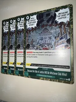 One Piece TCG Card X4 Playset OP05-037 Because the Side CCG Game English - Image 3