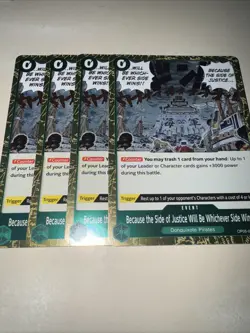 One Piece TCG Card X4 Playset OP05-037 Because the Side CCG Game English - Image 4