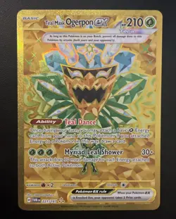 Pokemon TCG Teal Mask Ogerpon EX Holo Card 221/167 Sv06 Twilight Masquerade - Image 1