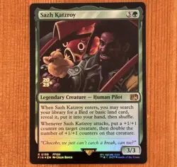 Sazh Katzroy [Prerelease] R 0199, NM Foil Promo, MTG Final Fantasy XIII, FIN - Image 1
