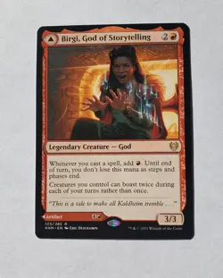 BIRGI, GOD OF STORYTELLING/HARNFEL, HORN OF BOUNTY - KALDGEIM - MINT - MTG - Image 1