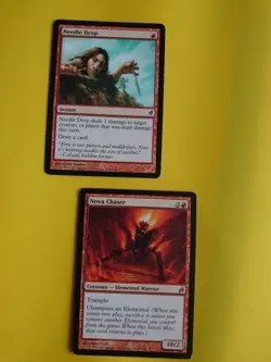 Nova Chaser Rare Elemental Warrior & Needle Drop MTG 2 Card. Lorwyn. - Image 1