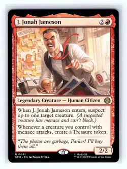 J. Jonah Jameson #81 Regular Rare MTG 2025 Marvel's Spider-Man (SPM) - Image 1
