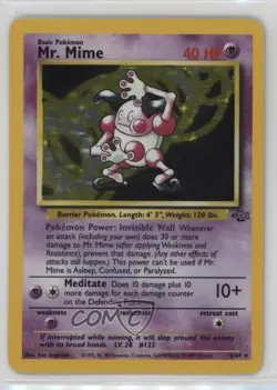 Mr Mime Holo Pokemon Jungle #6 1999 - Image 1