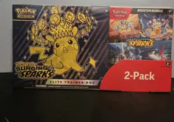 Pokemon Surging Sparks ETB + Booster Bundle Costco 2-pack Sealed - Image 1