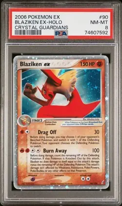 Blaziken ex 90/100 Pokemon PSA 8 NM-MT EX Crystal Guardians Holo Rare - Image 1
