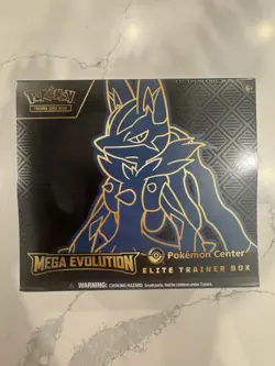 Pokemon TCG Mega Evolution Pokemon Center ETB Lucario - SEALED, IN HAND - Image 1