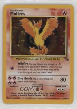 Moltres Holo Pokemon Fossil #12 1999 - Image 1
