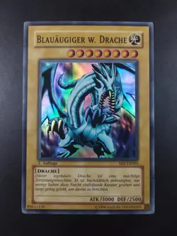 YUGIOH 2004 | BLUE-EYES WHITE DRAGON | SKE-DE001 | 1ST GERMAN | EXCELLENT - VG - Image 1