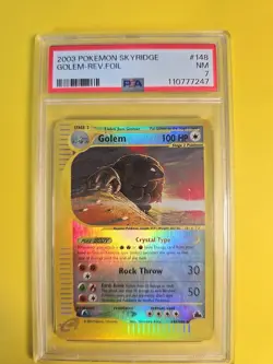 Golem 148/144 Reverse Holo Rare Skyridge Pokemon Card 2003 NM PSA 7 - Image 1