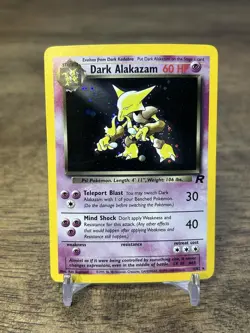Pokemon TCG Dark Alakazam 1/82 Unlimited Holo Rare Team Rocket WOTC Vintage Card - Image 1